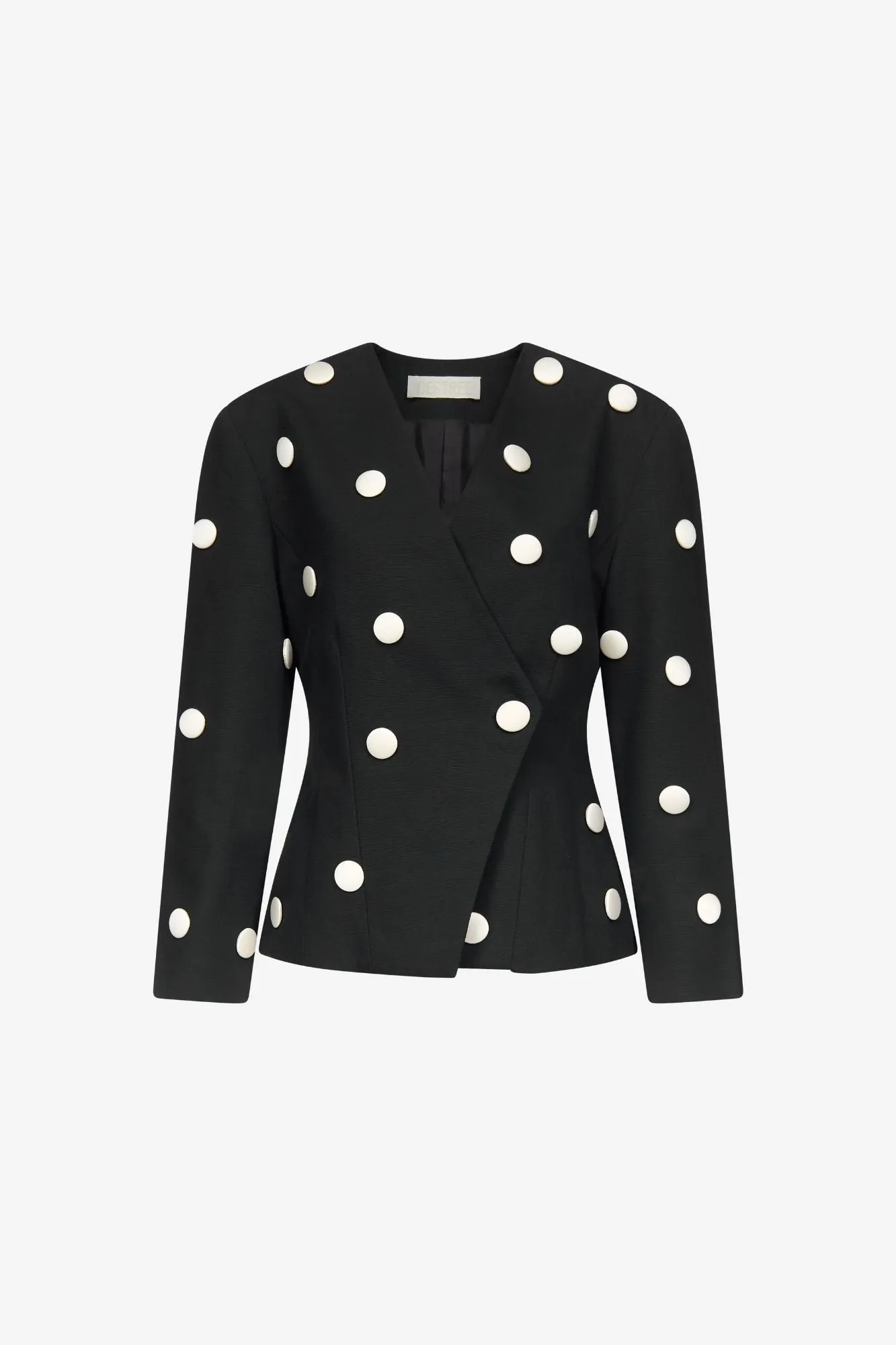 Velvet polka dots jacket - Black & White sold by DESTREE