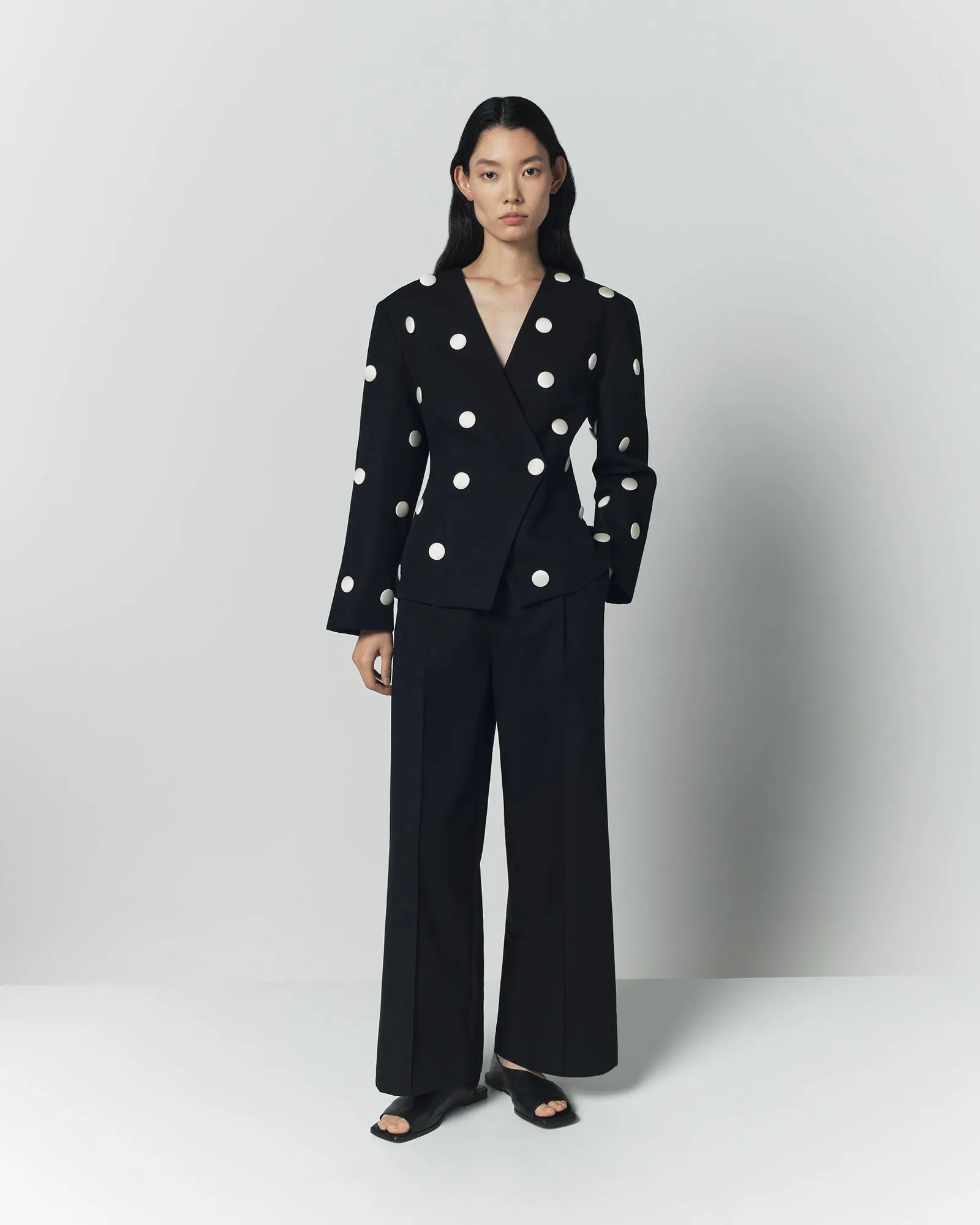 Velvet polka dots jacket - Black & White sold by DESTREE product image thumbnail 3