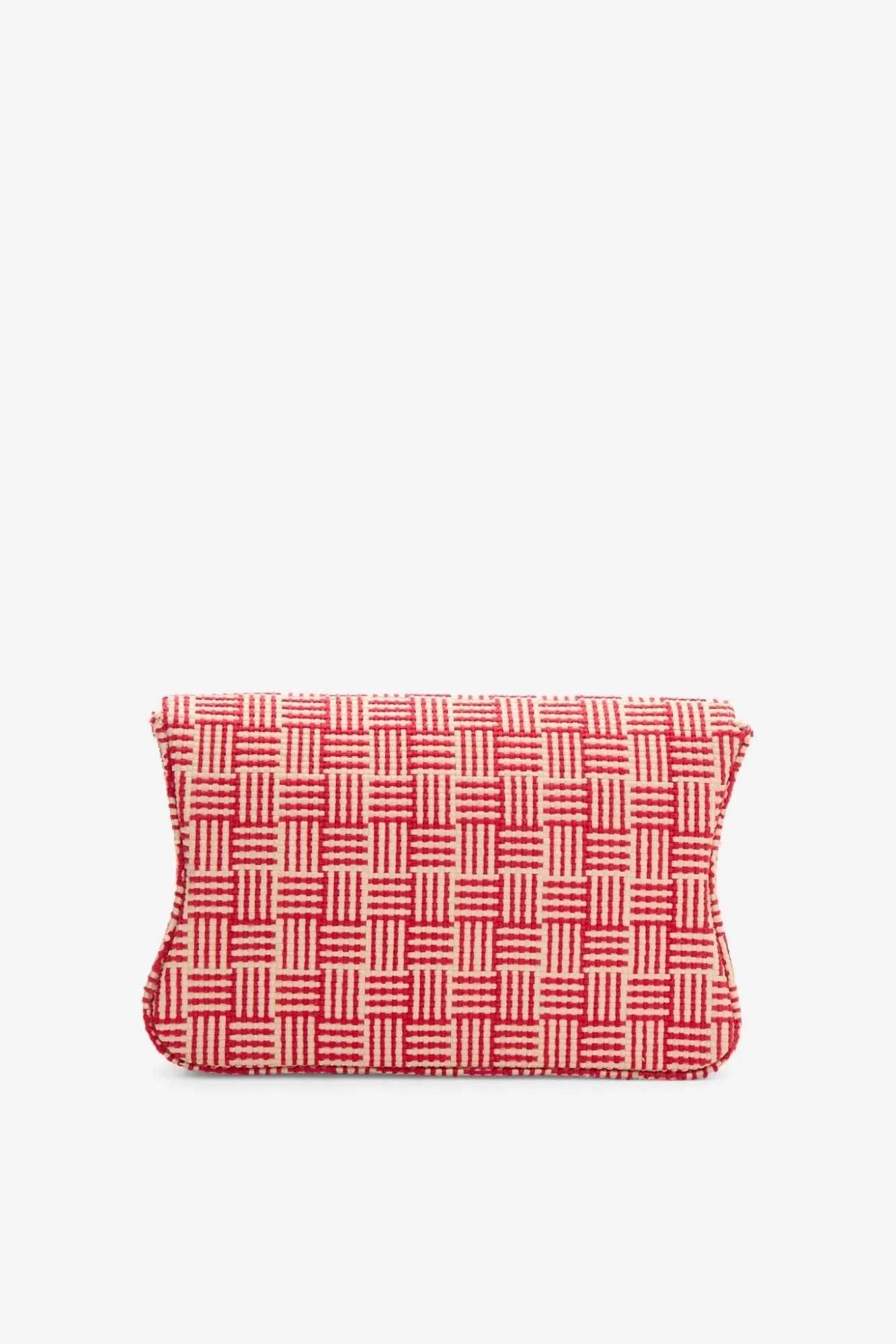 Natural & red straw clutch with braided passementerie sold by DESTREE product image thumbnail 3