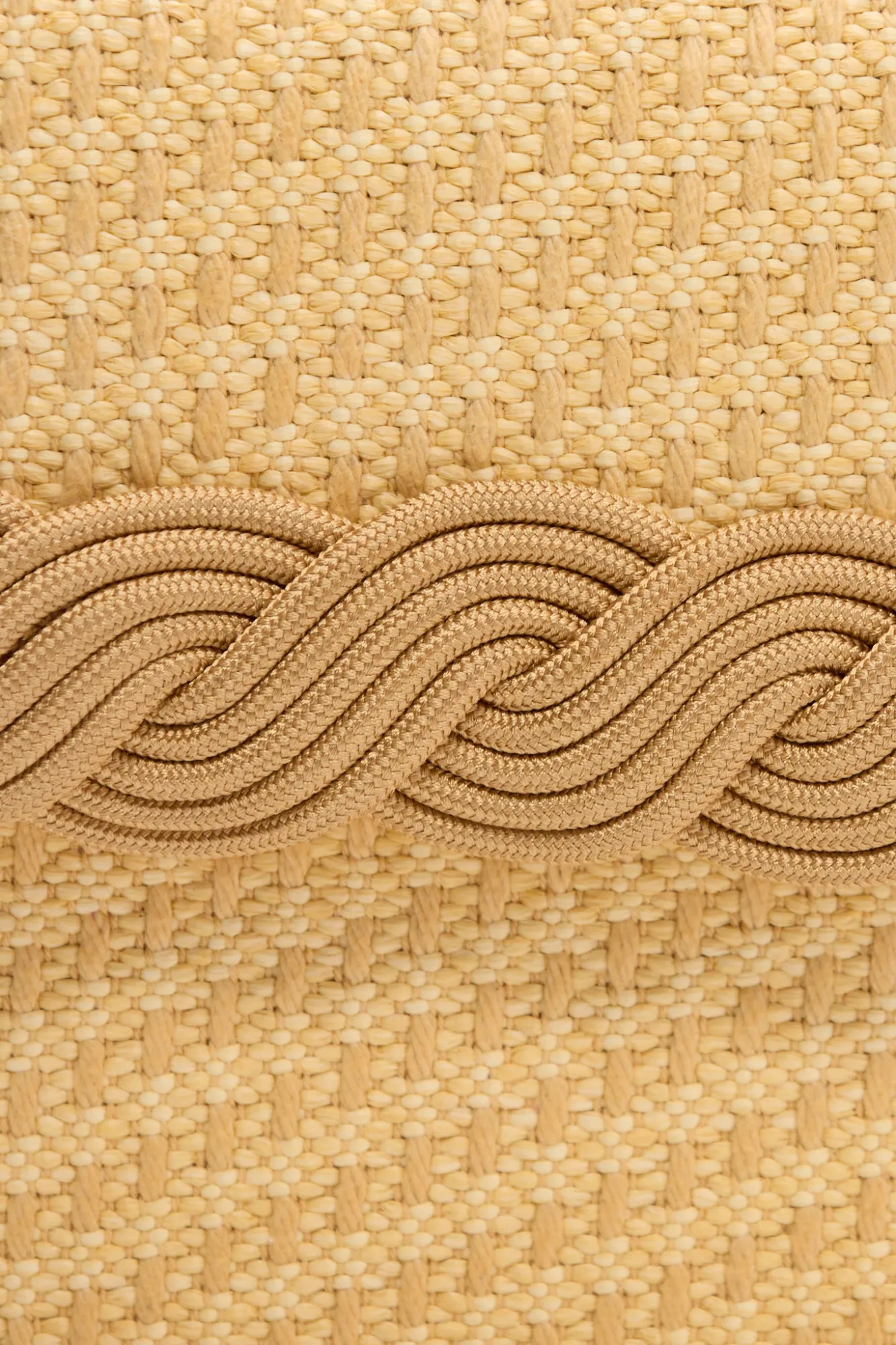 Beige straw clutch with braided passementerie sold by DESTREE product image thumbnail 4