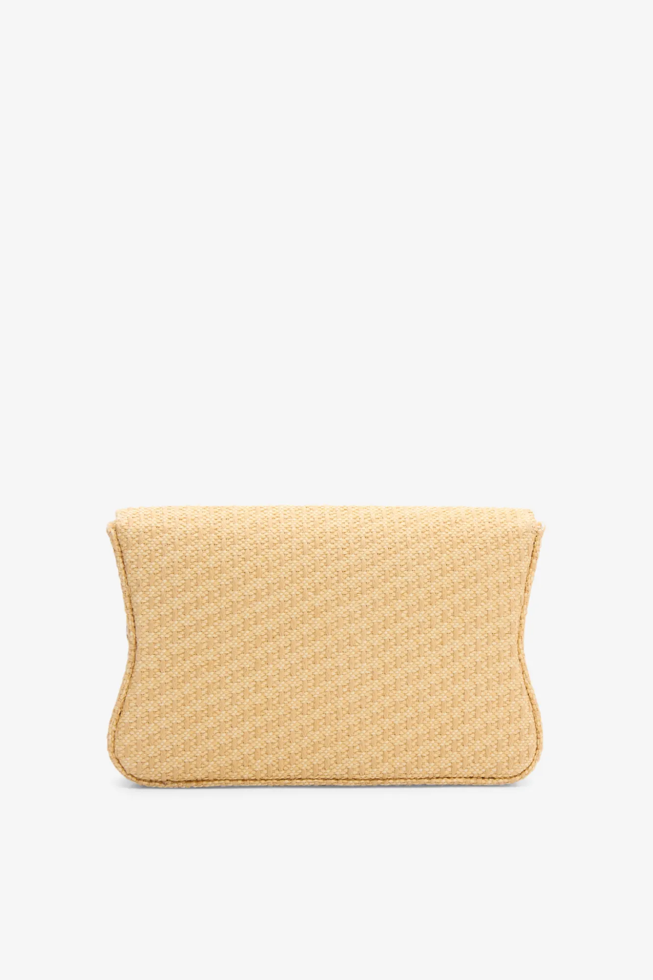 Beige straw clutch with braided passementerie sold by DESTREE product image thumbnail 3