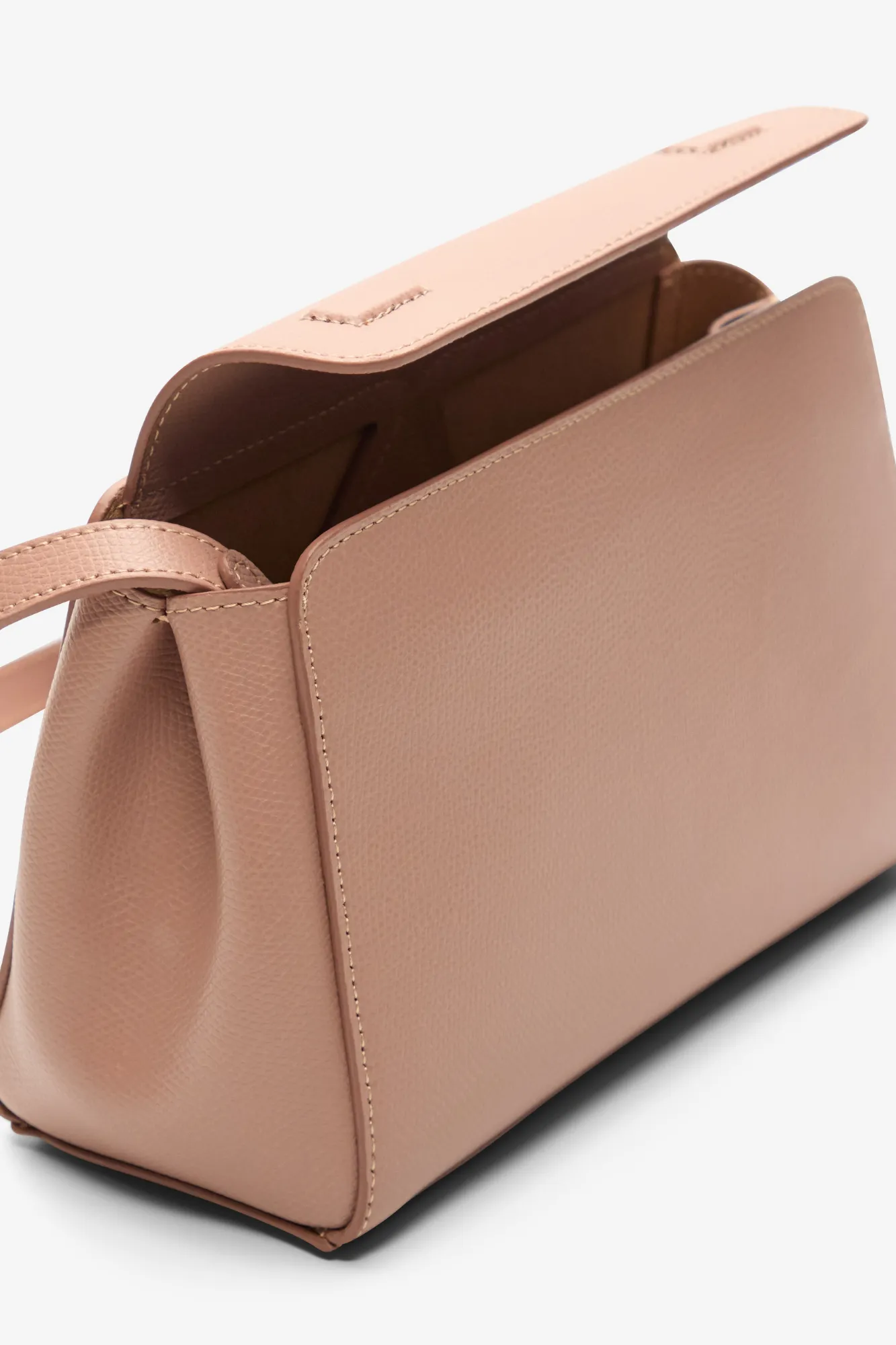 Nude leather crossbody bag with drop-shaped detail sold by DESTREE product image thumbnail 4