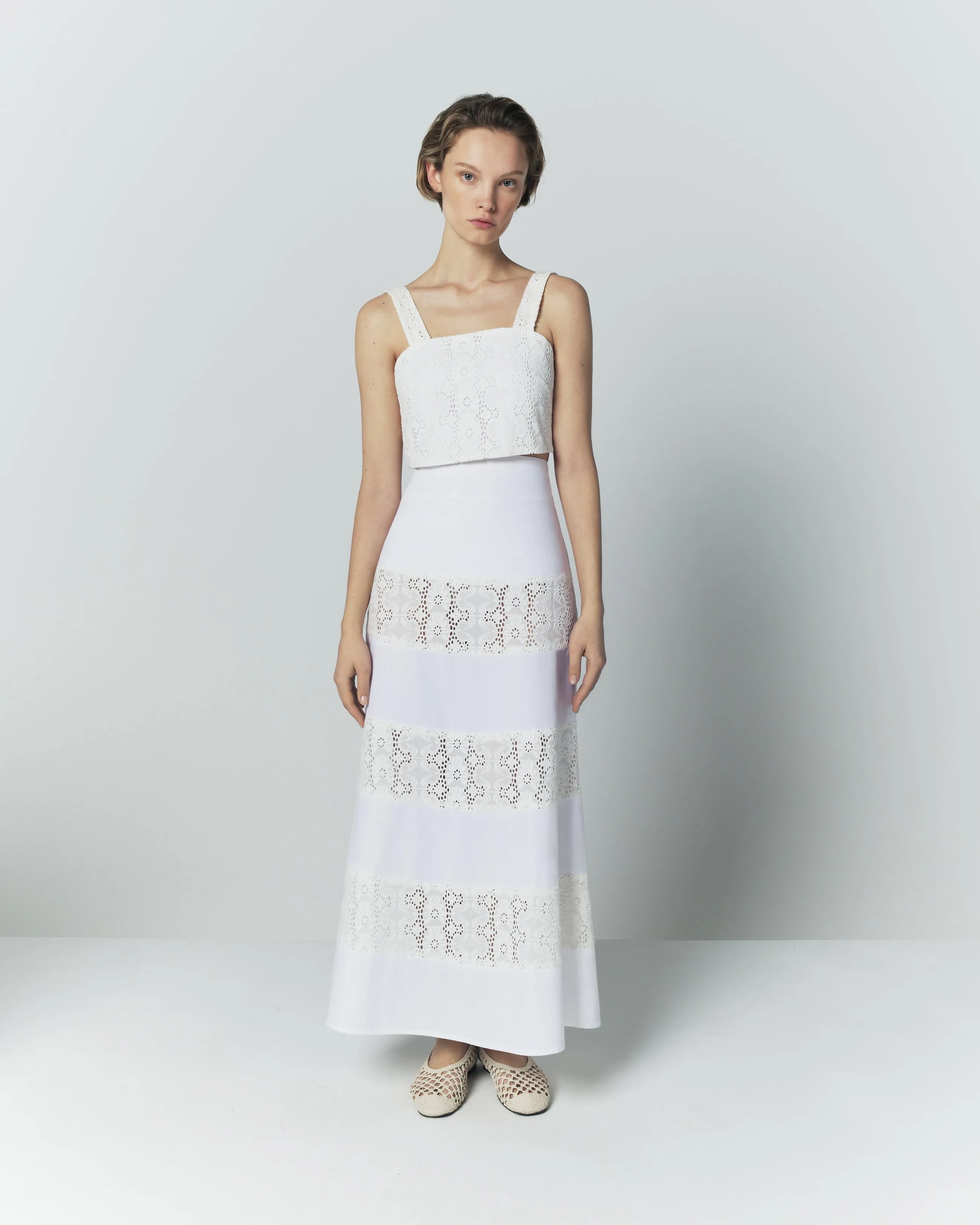 Embroidered white bow-tie top sold by DESTREE product image thumbnail 5