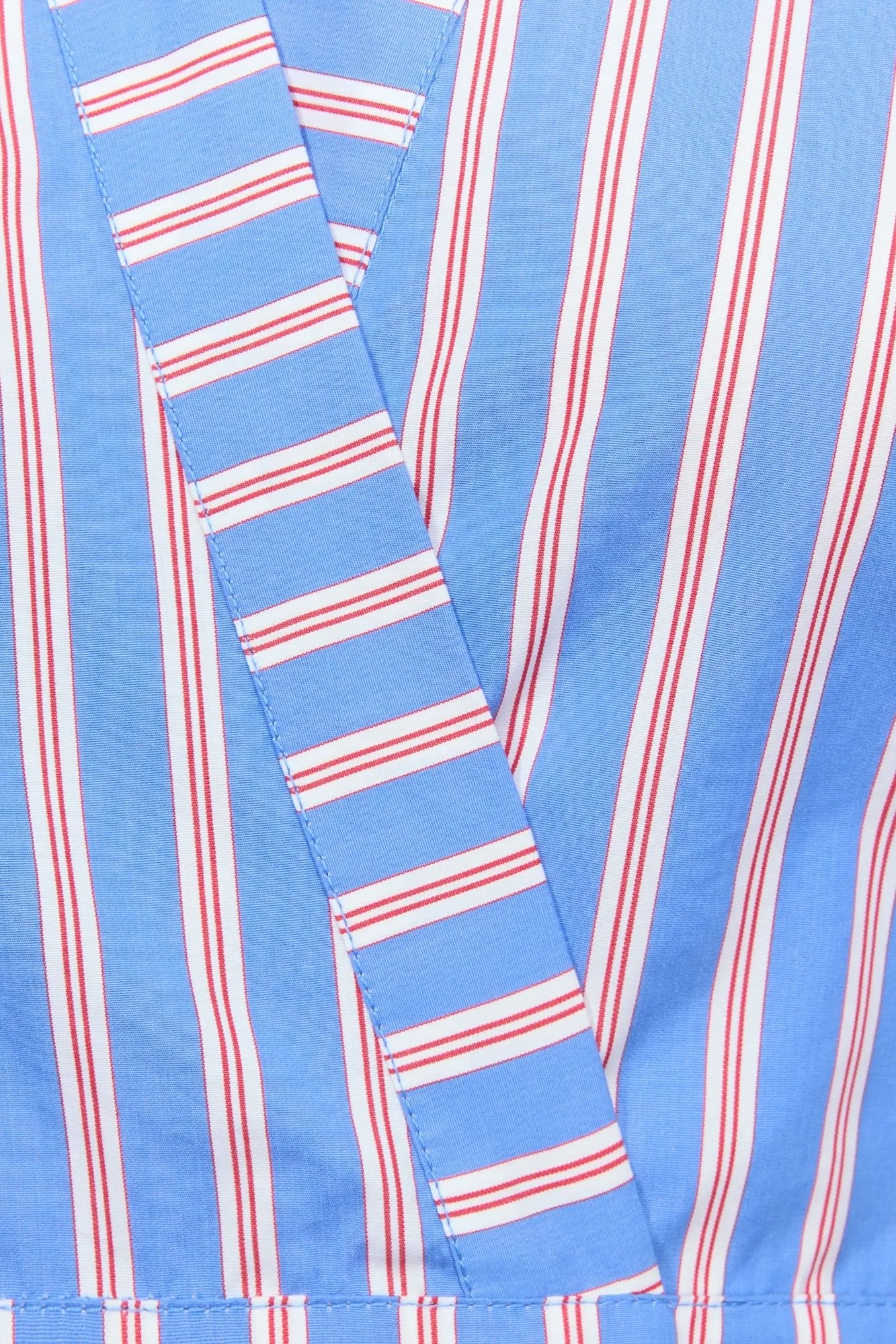 Red and blue striped bow-tie cropped shirt sold by DESTREE product image thumbnail 2