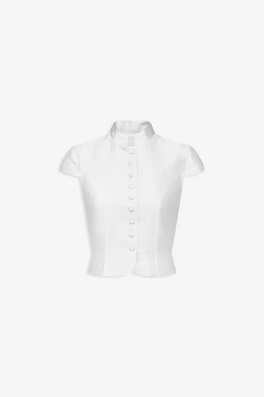 Satin sleeveless top - White made by DESTREE