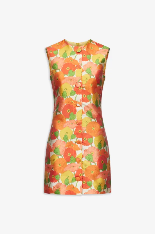 Multicolour floral satin mini dress made by DESTREE