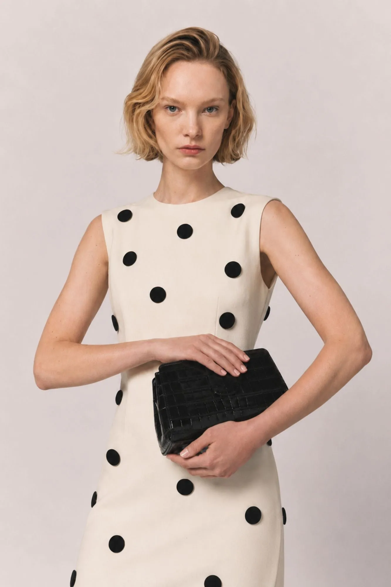 Dress — Ecru with black velvet dots sold by DESTREE product image thumbnail 2