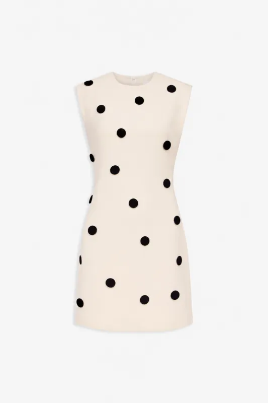 Dress — Ecru with black velvet dots made by DESTREE