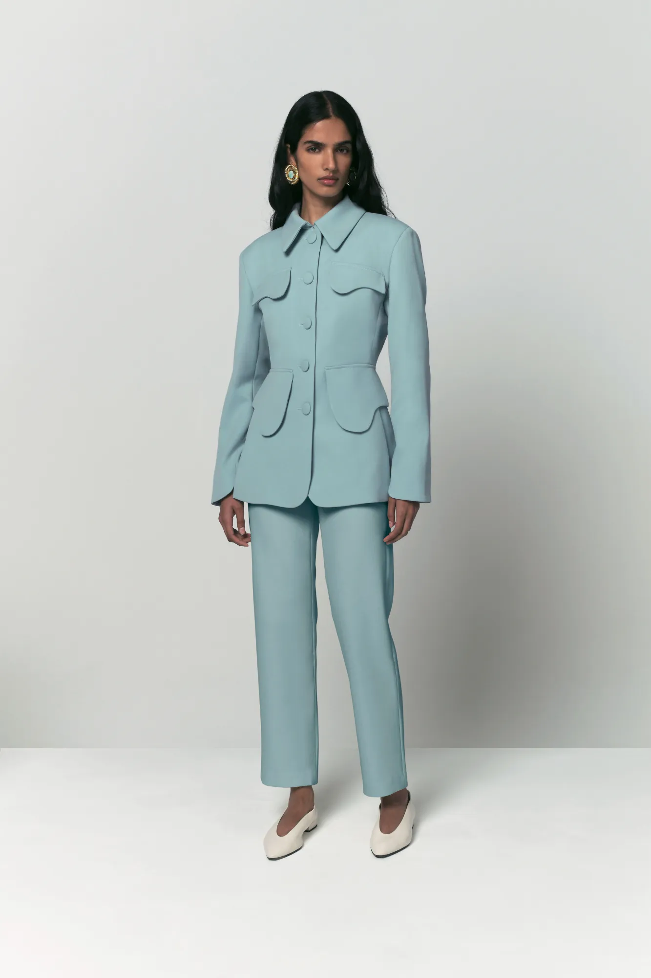 Fitted tailored pants - Celadon blue sold by DESTREE product image thumbnail 2