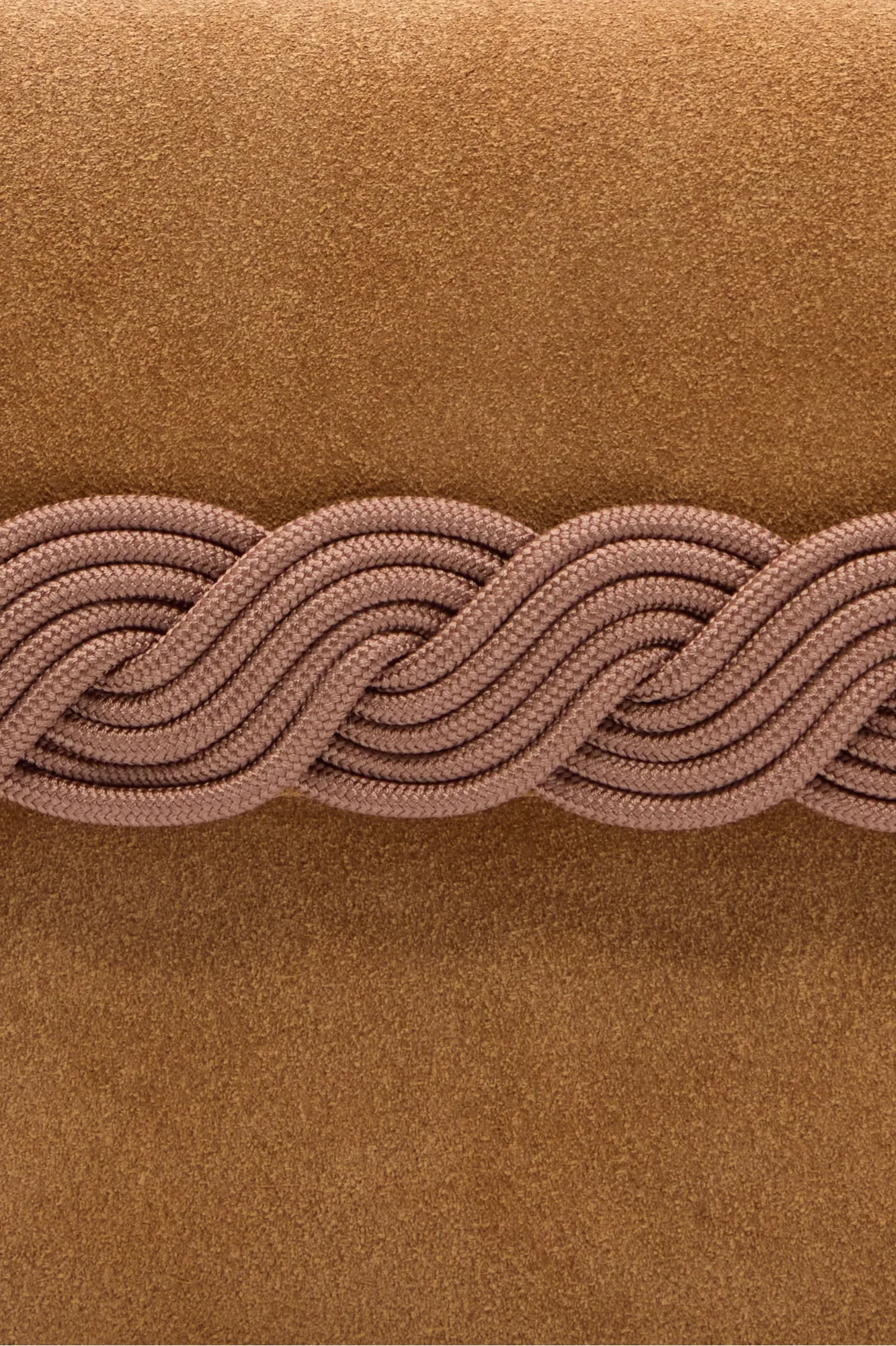 Suede clutch with braided passementerie - Brown sold by DESTREE product image thumbnail 4