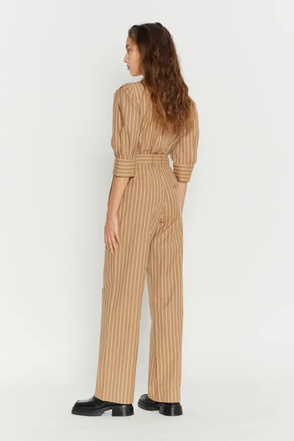 Warm Sand Striped Blouse with Puff Sleeves sold by DESTREE product image thumbnail 3
