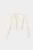 Ecru jacquard cropped jacket sold by DESTREE