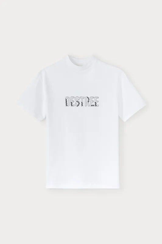 White & black passementerie tee shirt sold by DESTREE