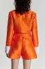 Orange Satin Cropped Jacket sold by DESTREE