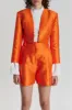 Orange Satin Cropped Jacket sold by DESTREE
