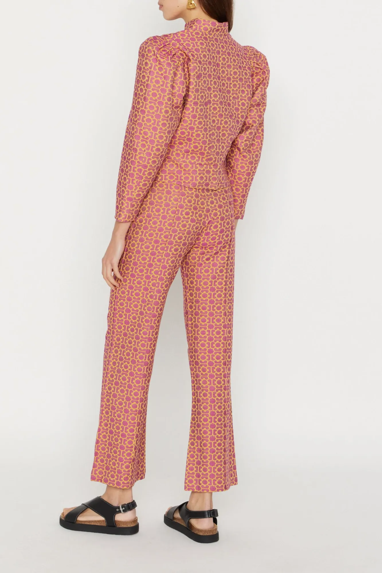 Fuschia Jacquard Flared Pants sold by DESTREE product image thumbnail 2