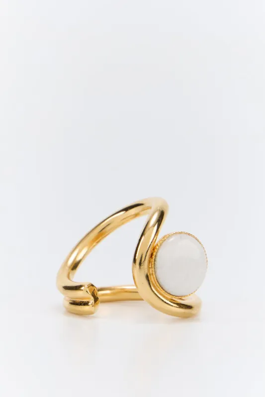 Gold Ring with White Stone sold by DESTREE
