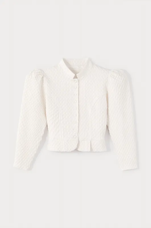 Ivory Puff Sleeve Jacket sold by DESTREE