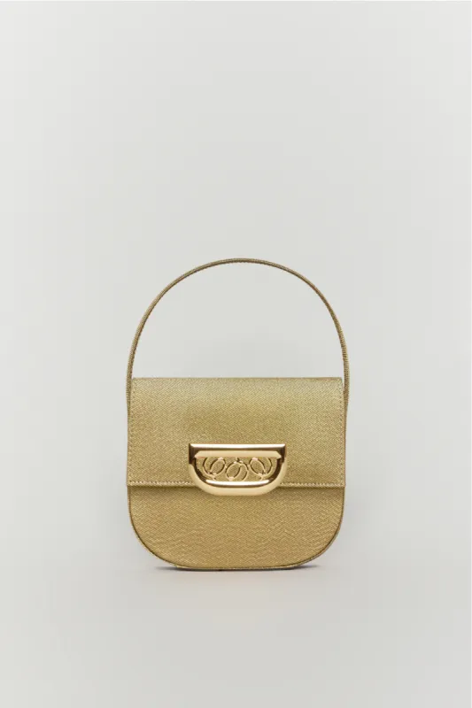 Jacquart Geometric Leather Bag with Golden Latch S made by DESTREE