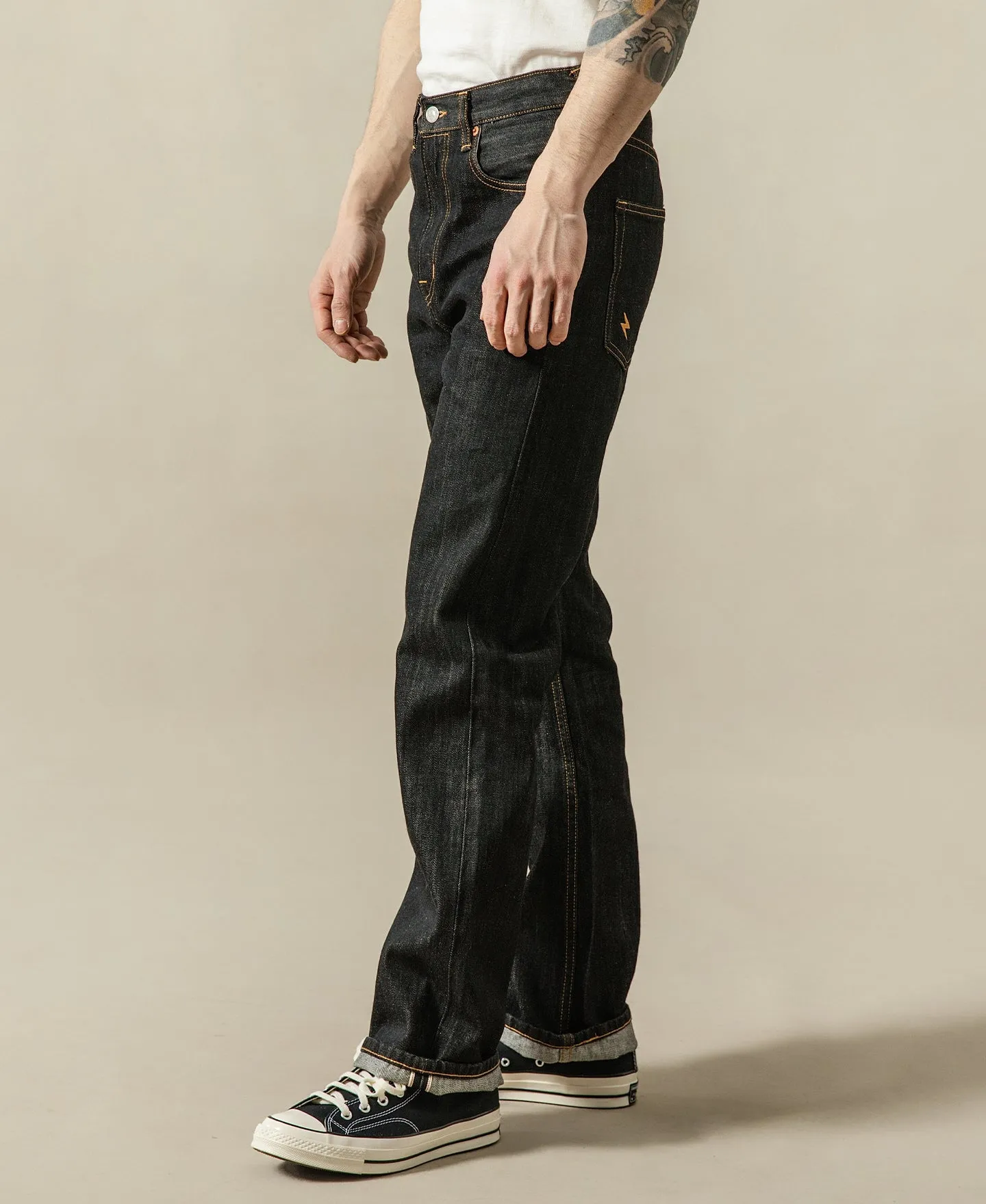 14 oz Selvedge Basic Straight-Fit Jeans - Black sold by Older Best product image thumbnail 5