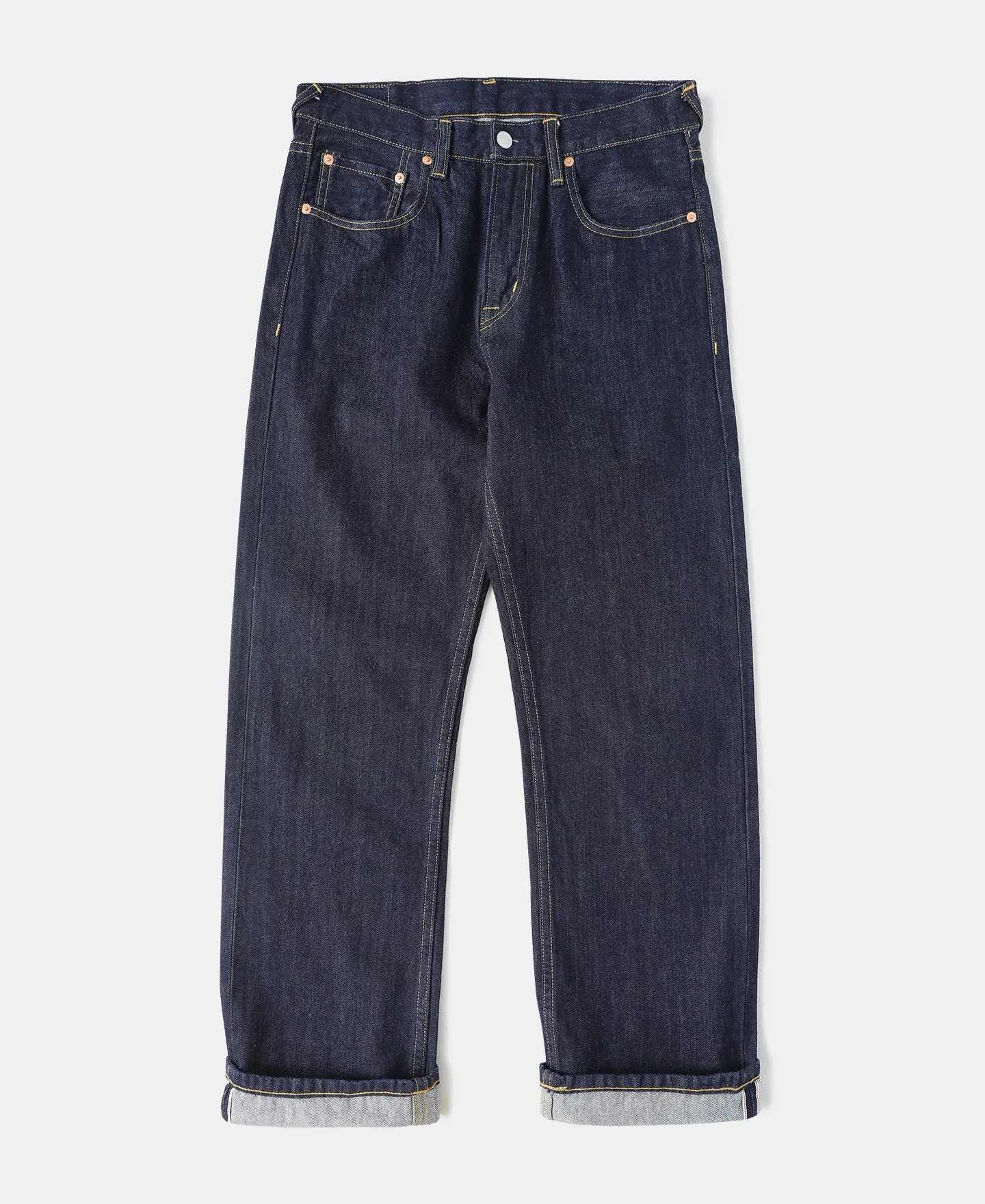 14 oz Selvedge Basic Straight-Fit Jeans - Indigo sold by Older Best