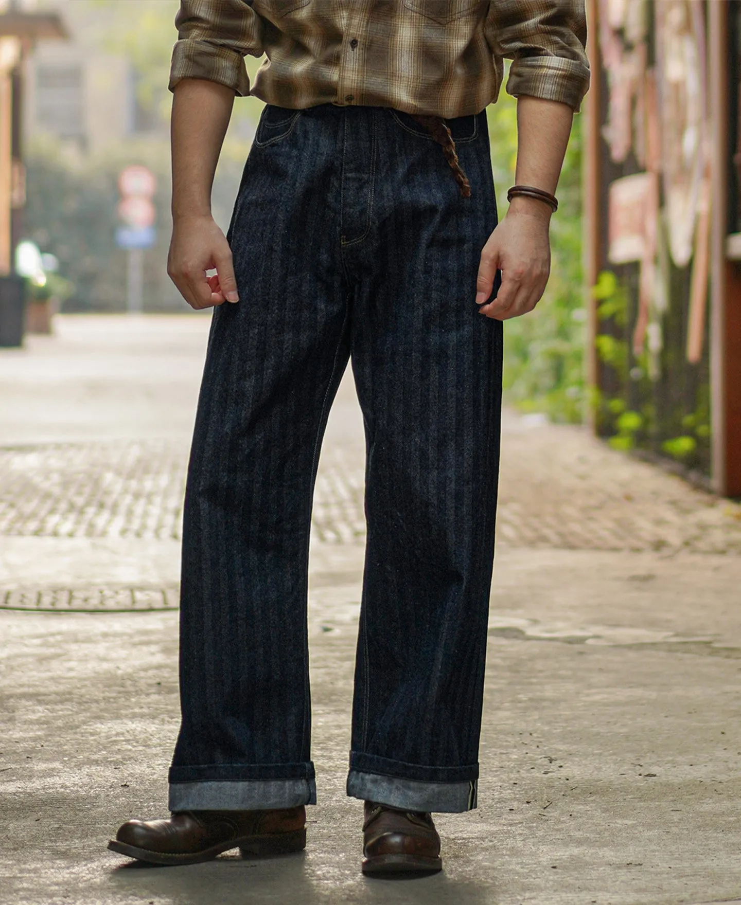 1870s 15 oz Herringbone Selvedge Denim Work Jeans sold by Older Best product image thumbnail 3