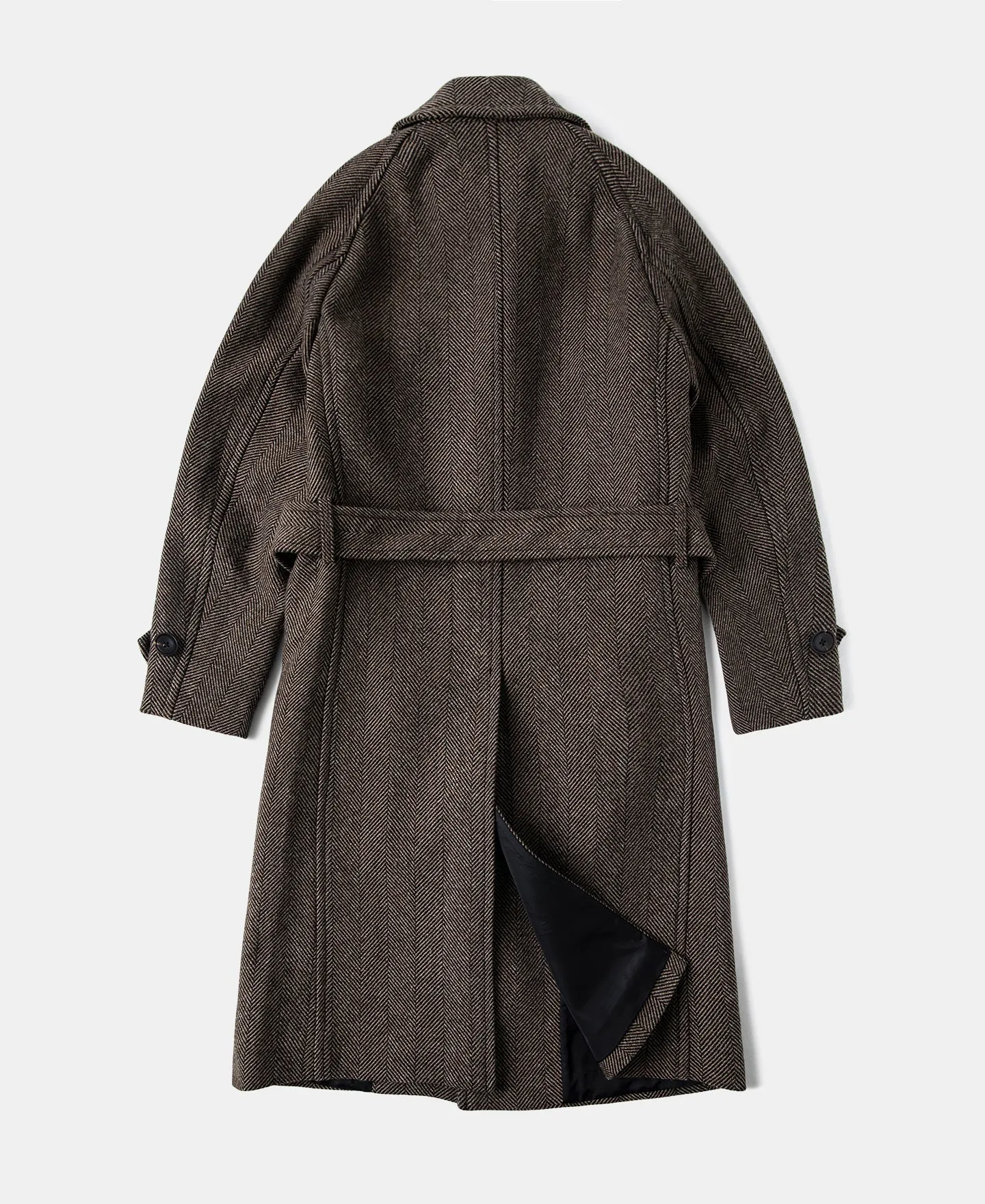 1920s Brown Herringbone Tweed Balmacaan Coat sold by Older Best product image thumbnail 2