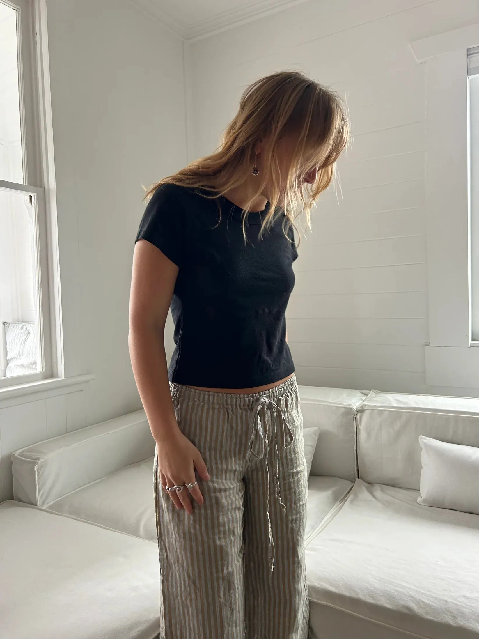 Plum Pants Beige Stripes sold by Merge Curated goods product image thumbnail 2