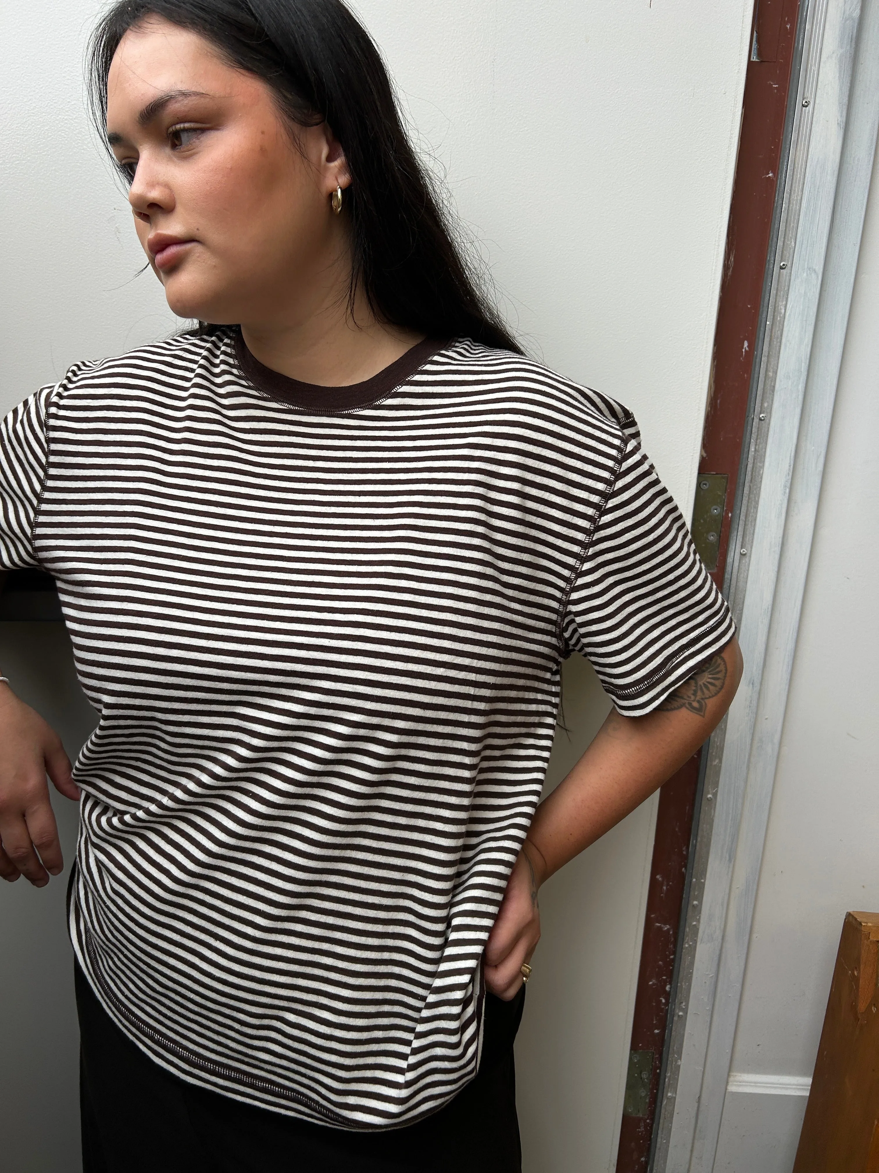 Hemp Rover Tee Choco Stripes sold by Merge Curated goods product image thumbnail 5