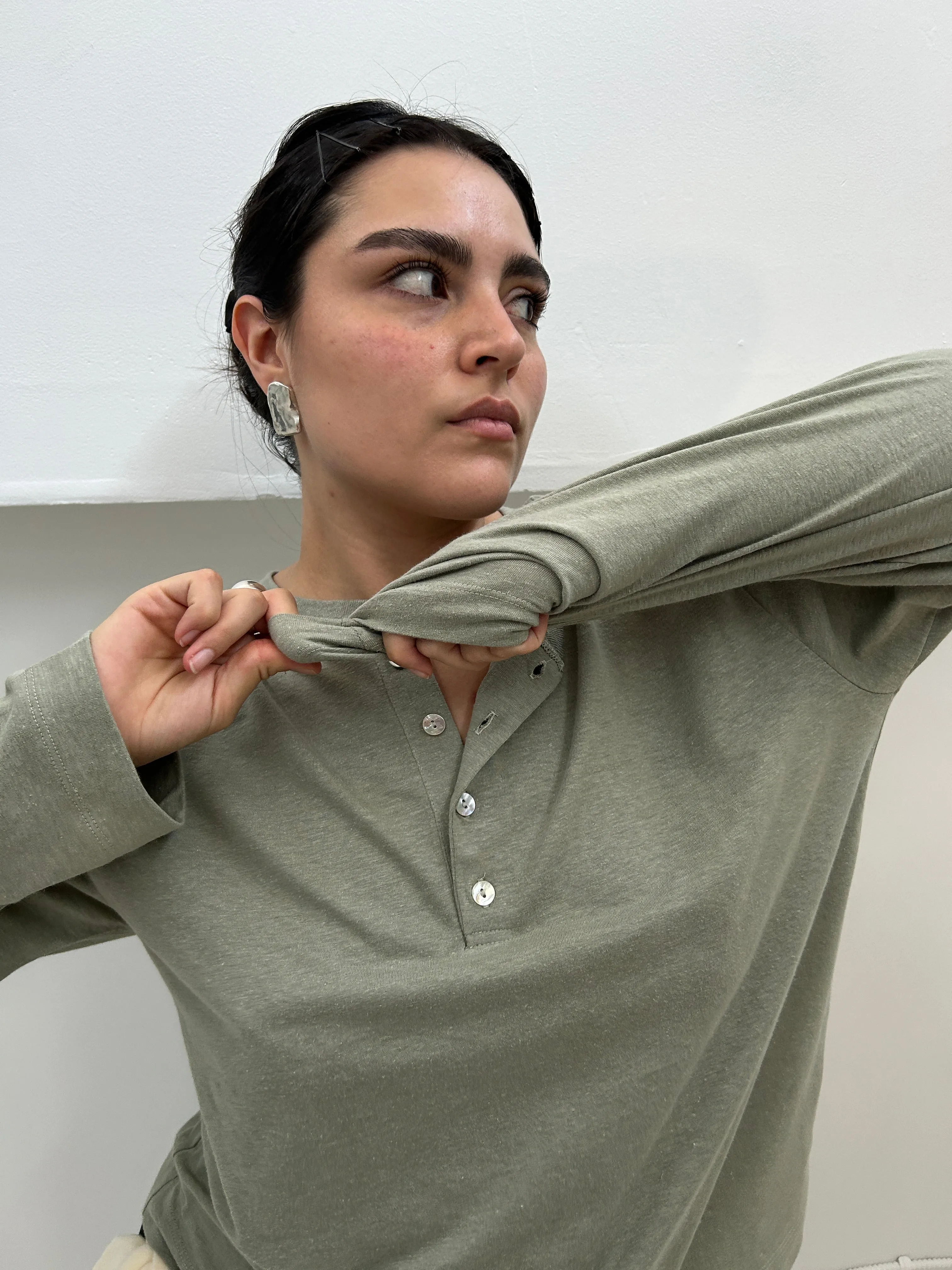 Hemp Bay Henley Sage sold by Merge Curated goods product image thumbnail 5