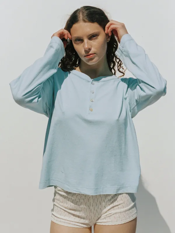 Hemp Bay Henley Mineral Blue sold by Merge Curated goods