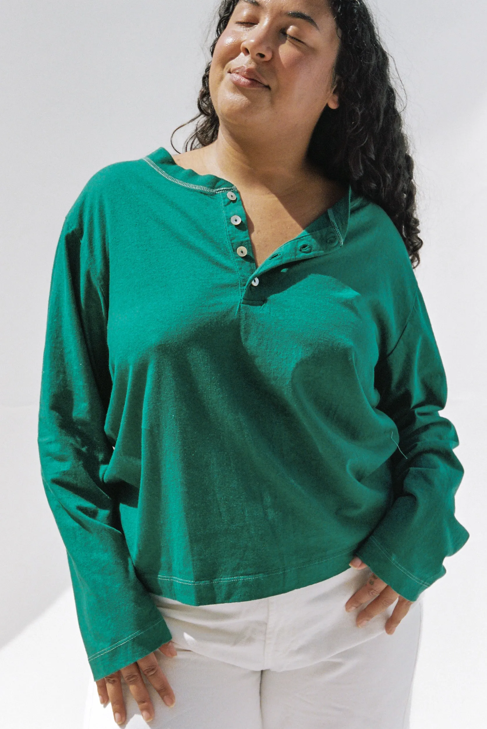 Hemp Bay Henley Nettle Leaf sold by Merge Curated goods
