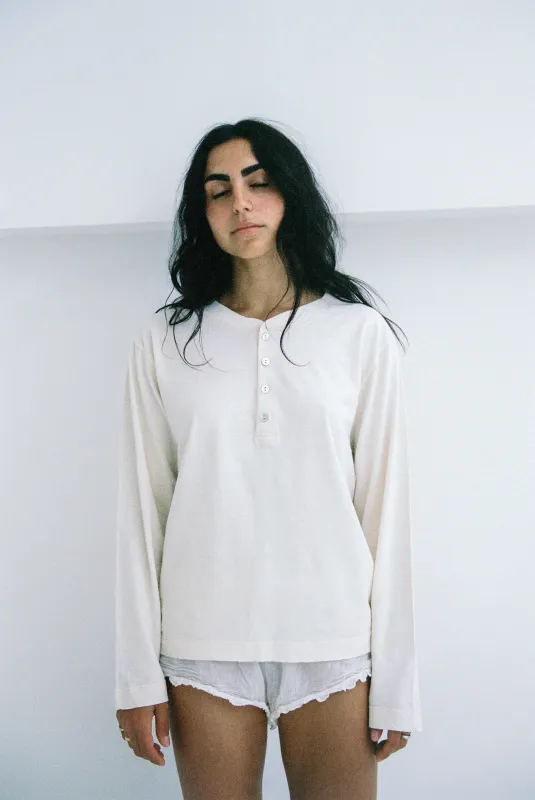 Imperfect Hemp Bay Henley Natural made by Merge Curated goods