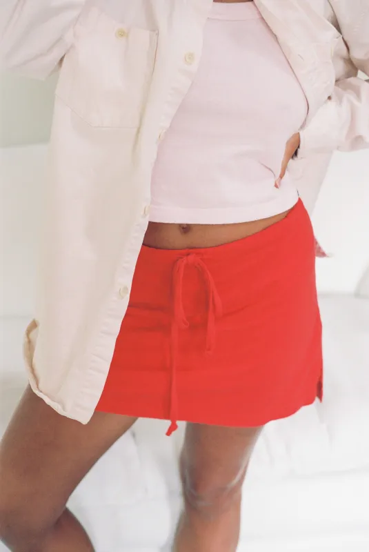 Hemp Lazy Skort Poppy Red made by Merge Curated goods
