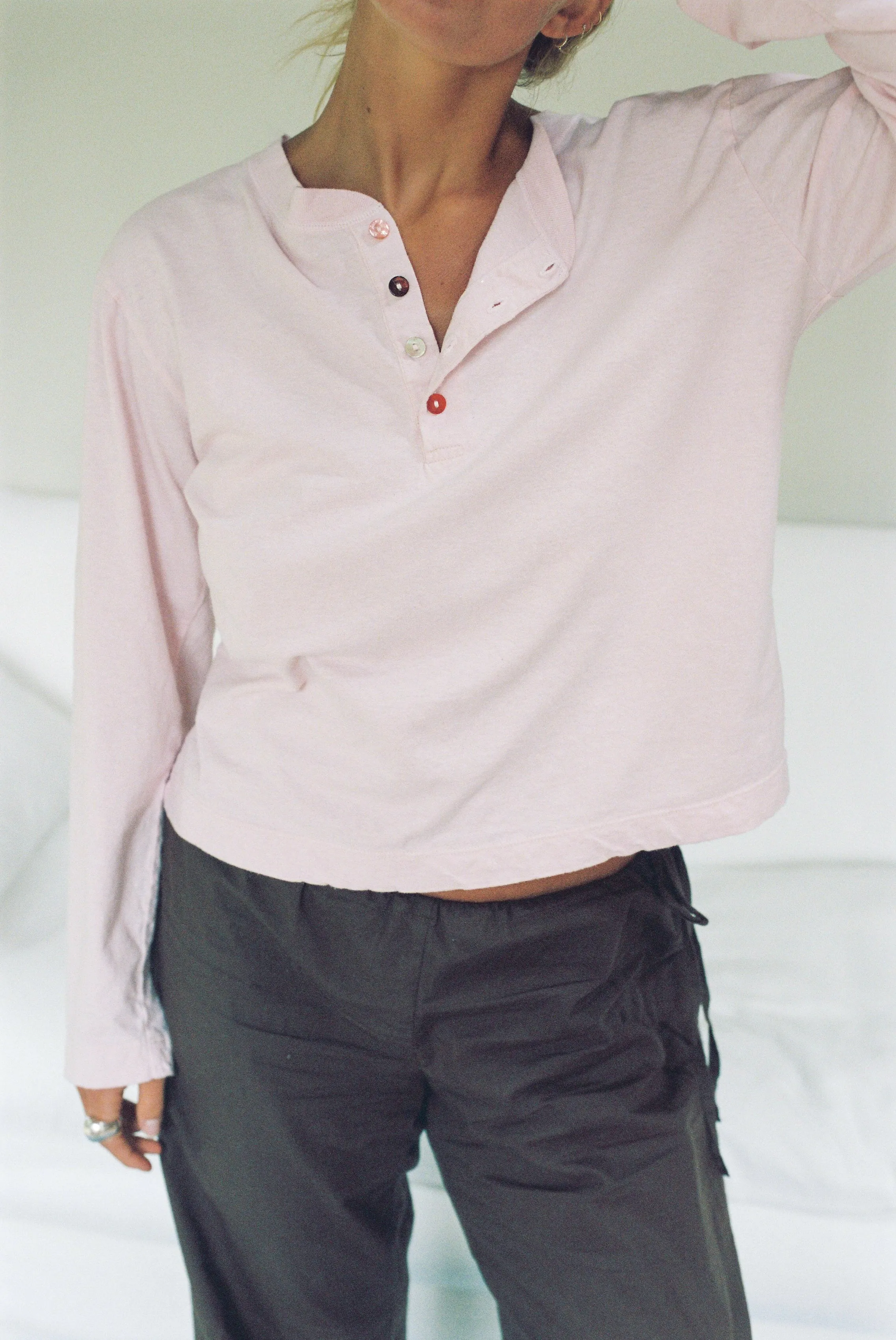 Hemp Bay Henley Pink Cream sold by Merge Curated goods product image thumbnail 4