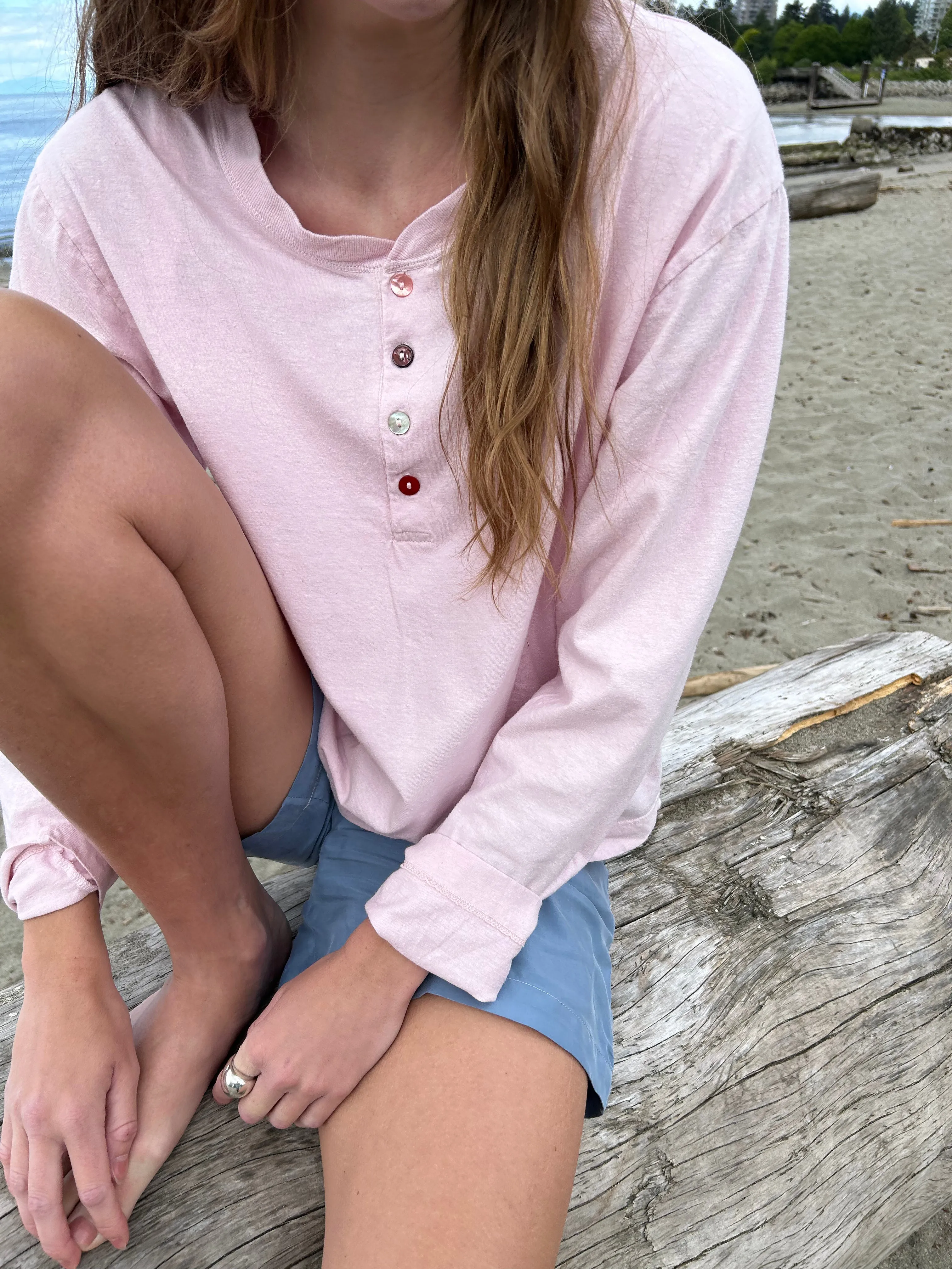 Hemp Bay Henley Pink Cream sold by Merge Curated goods product image thumbnail 5