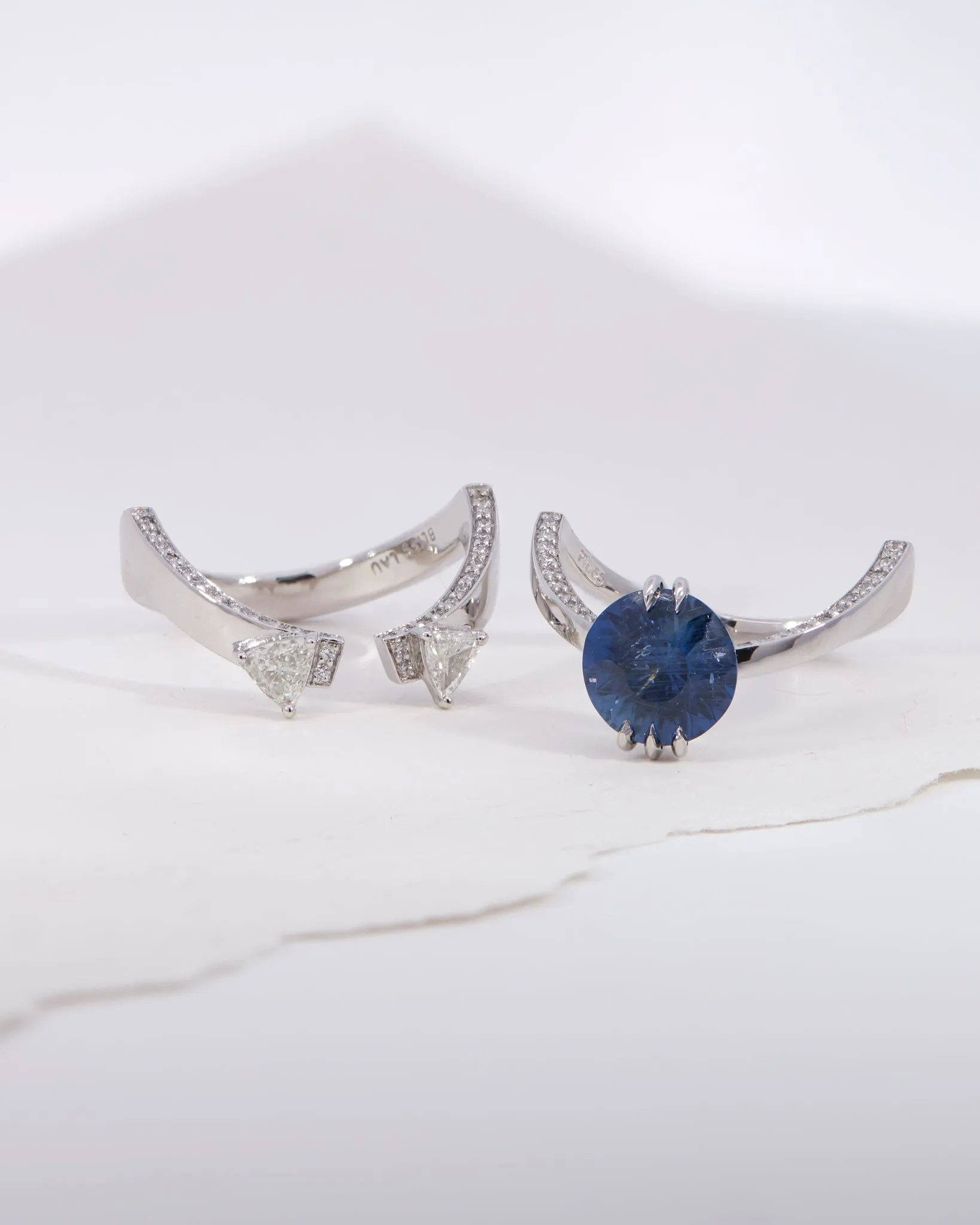 Sphynx Platinum and Blue Sapphire Ring sold by Bliss Lau product image thumbnail 5