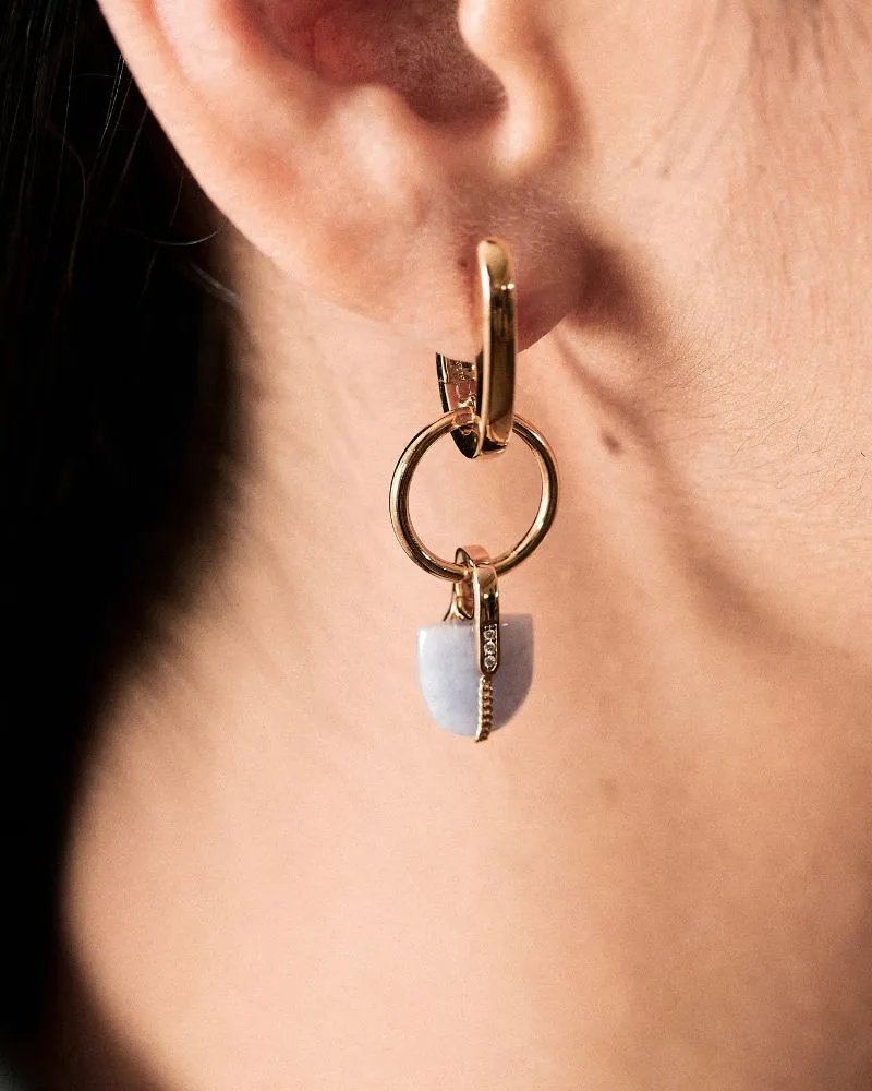 Nuance Hoop Earrings 18K Gold + Brevity Lavender Jade Single Curio sold by Bliss Lau product image thumbnail 2