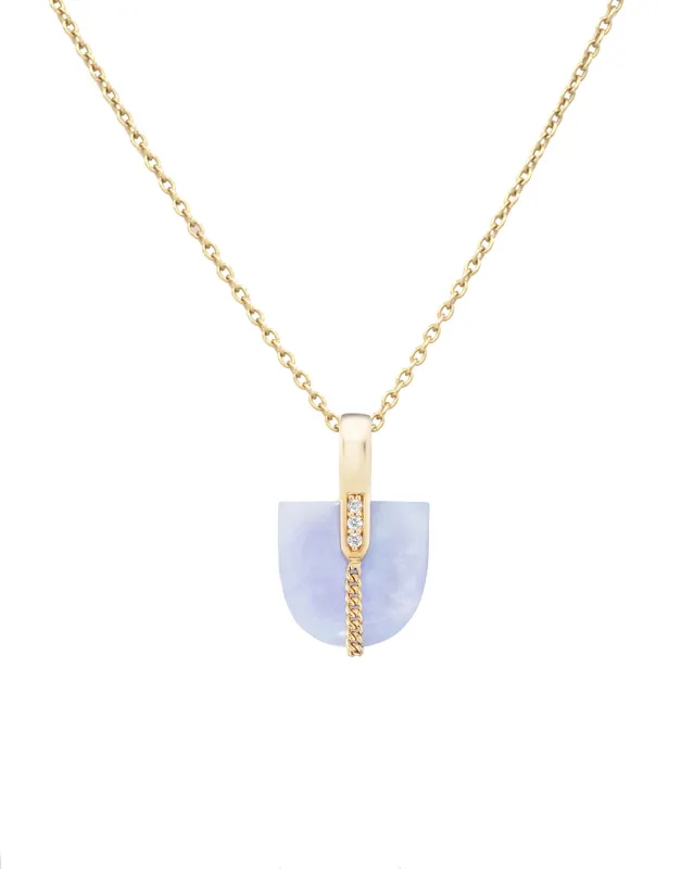 Brevity Pavé Heritage Mayan Lavender Jade Pendant sold by Bliss Lau
