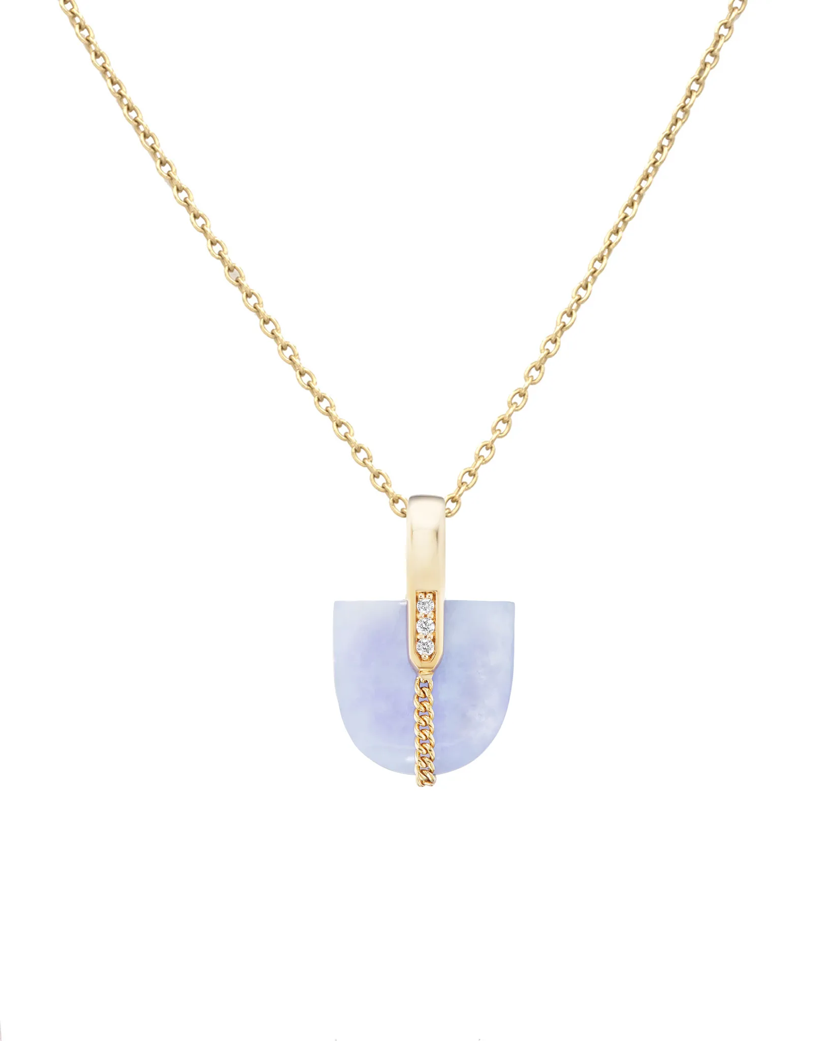 Brevity Pavé Heritage Mayan Lavender Jade Pendant sold by Bliss Lau
