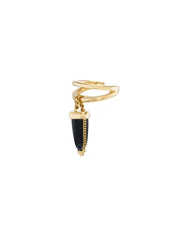 Vantage Earcuff Black Jade 18k Gold sold by Bliss Lau
