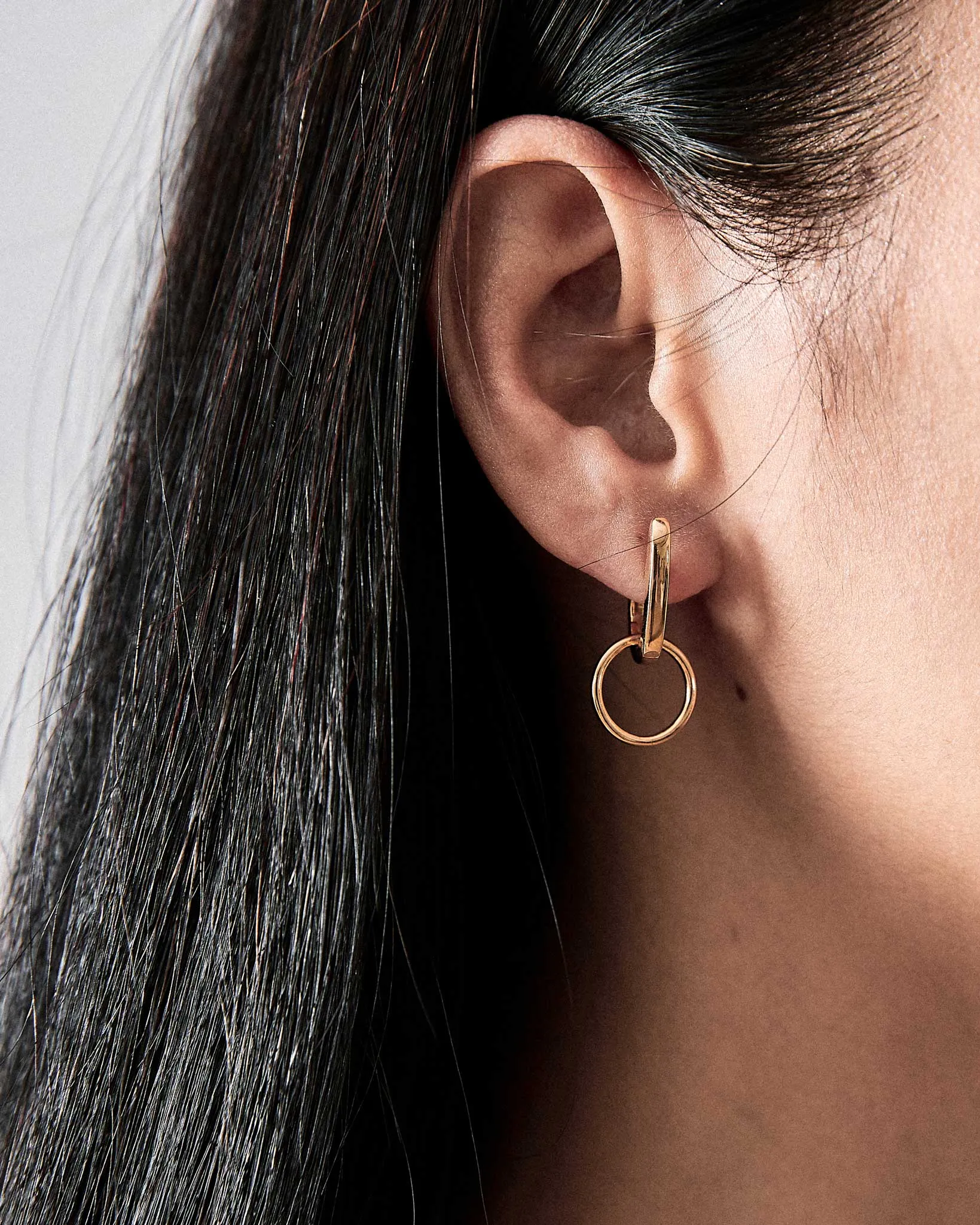 Nuance Hoop Huggie Earring 18k Gold sold by Bliss Lau product image thumbnail 2