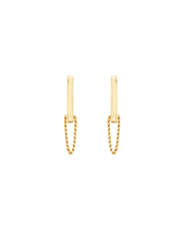 Nuance Chain Huggie Earring 18k Gold sold by Bliss Lau