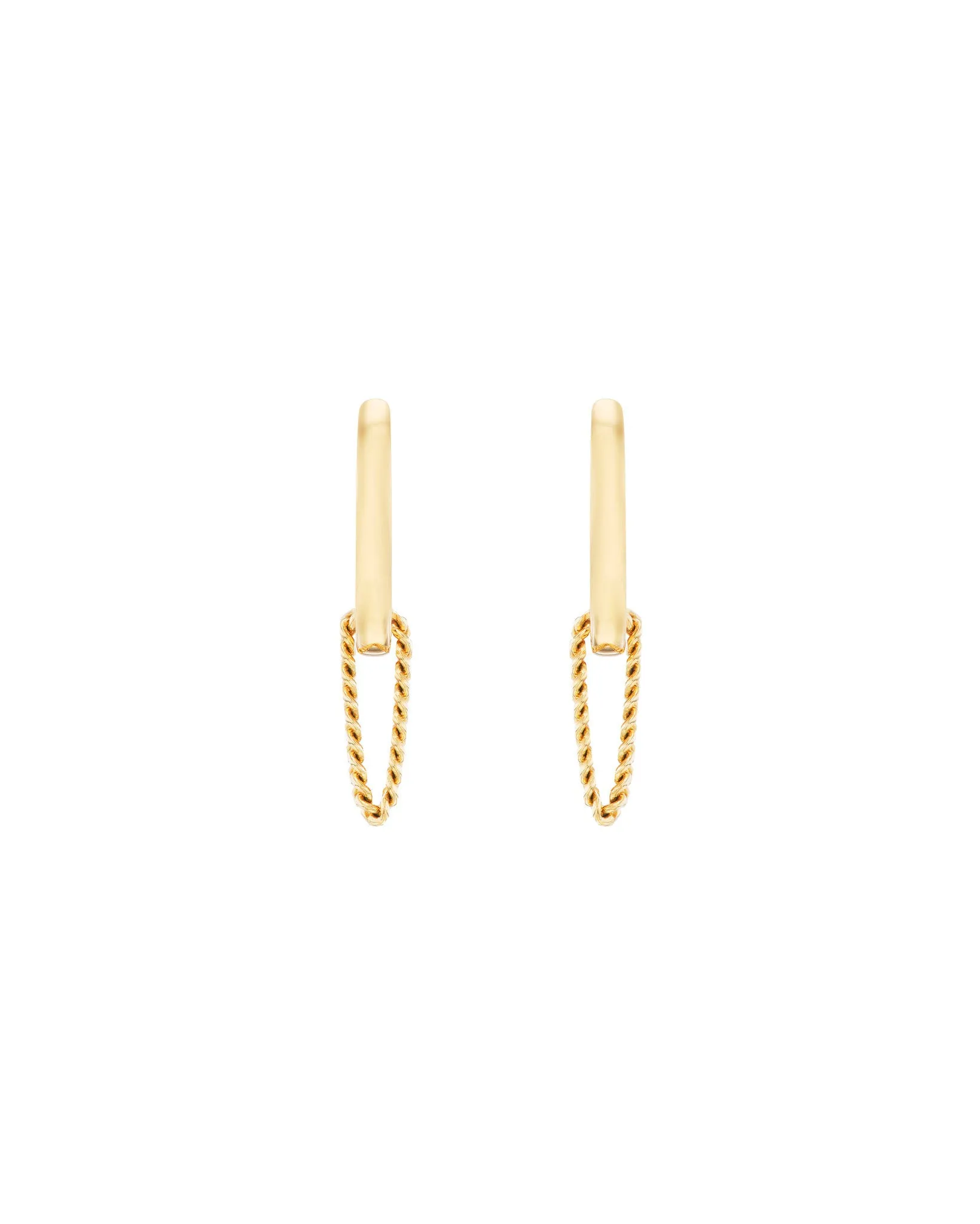 Nuance Chain Huggie Earring 18k Gold sold by Bliss Lau