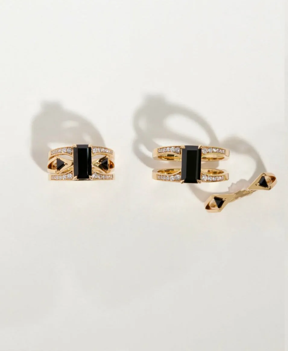 Mirage + Reflection Ring Set Black Spinel and 18K Yellow Gold sold by Bliss Lau product image thumbnail 5