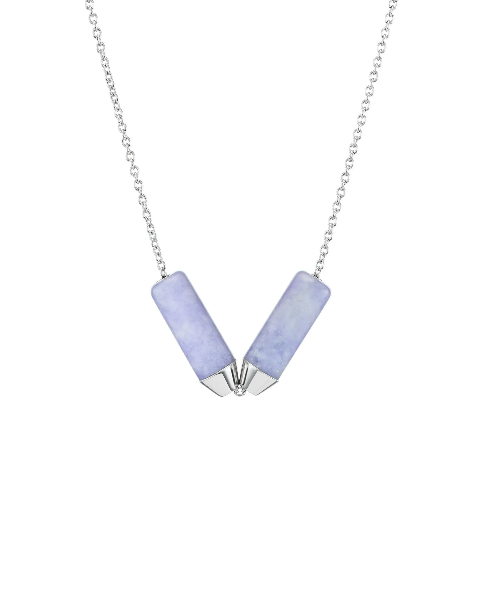 Open Necklace - Mayan Lavender Jade and Platinum sold by Bliss Lau product image thumbnail 3