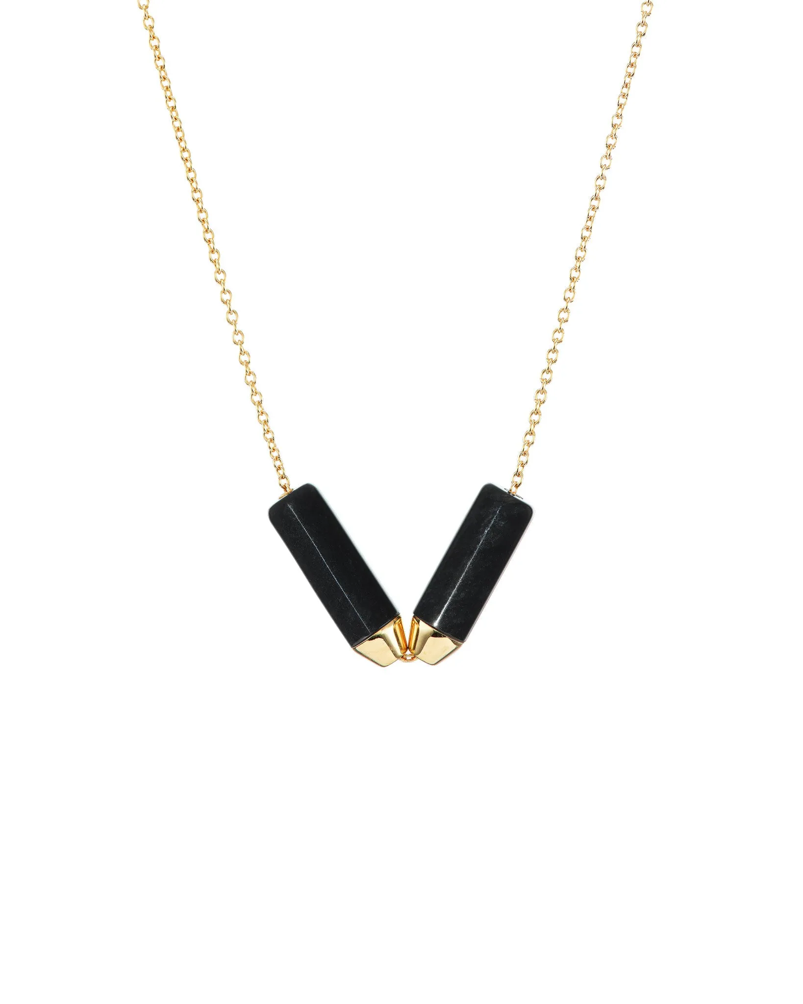 Open Necklace - Black Jade and 18K Gold sold by Bliss Lau product image thumbnail 3