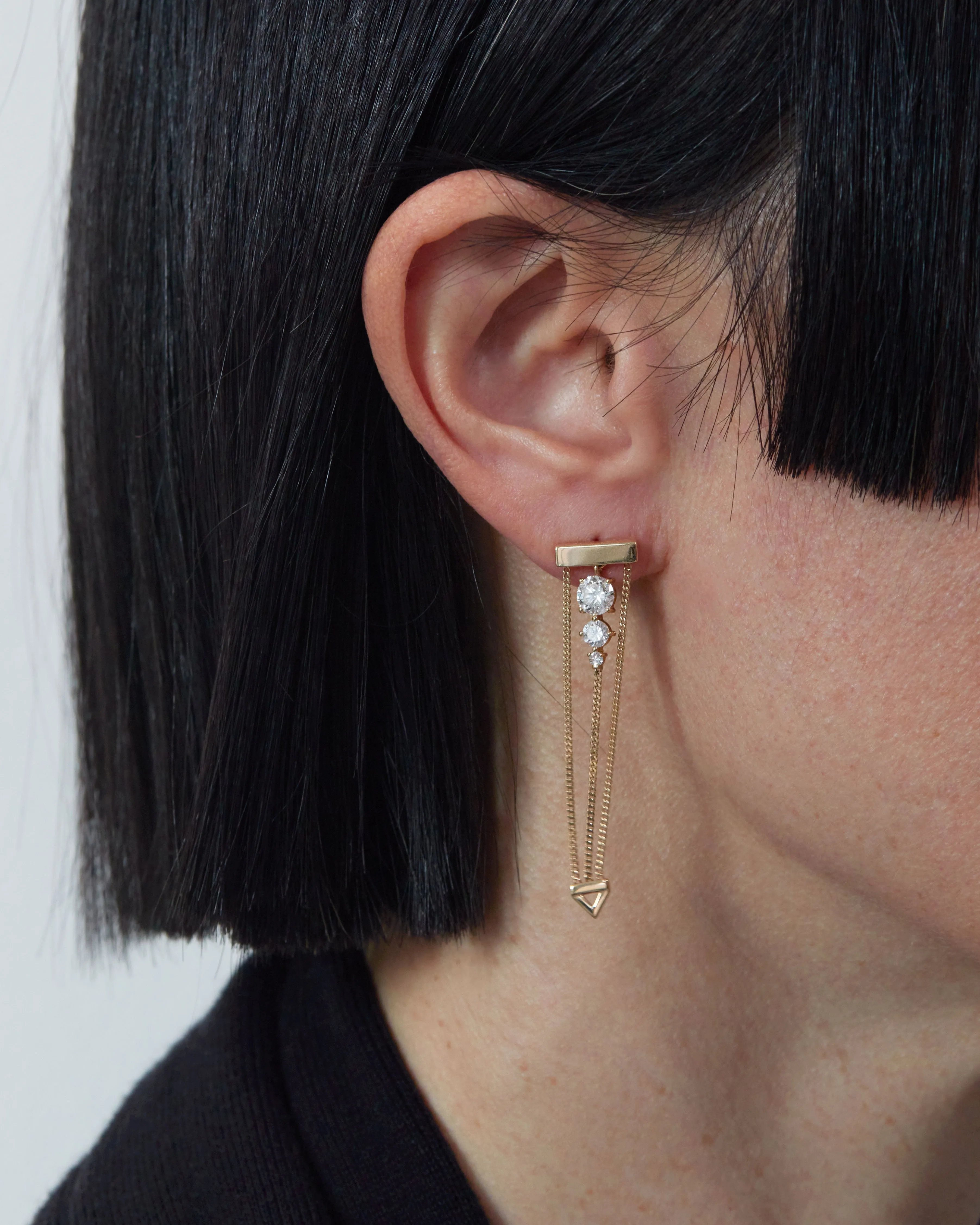 Levitate Diamond Trio Earrings sold by Bliss Lau product image thumbnail 5