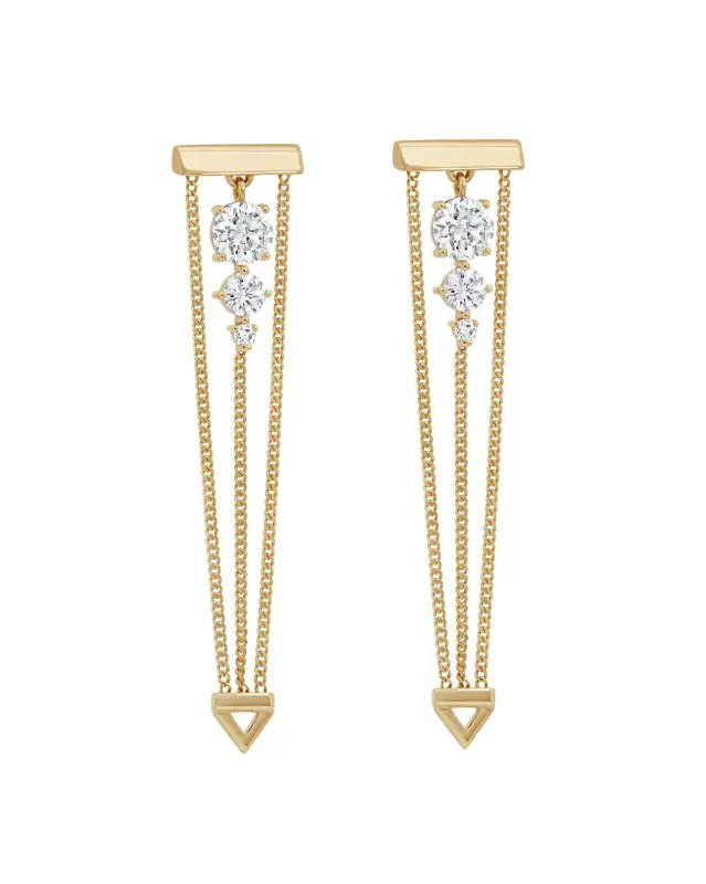 Levitate Diamond Trio Earrings sold by Bliss Lau