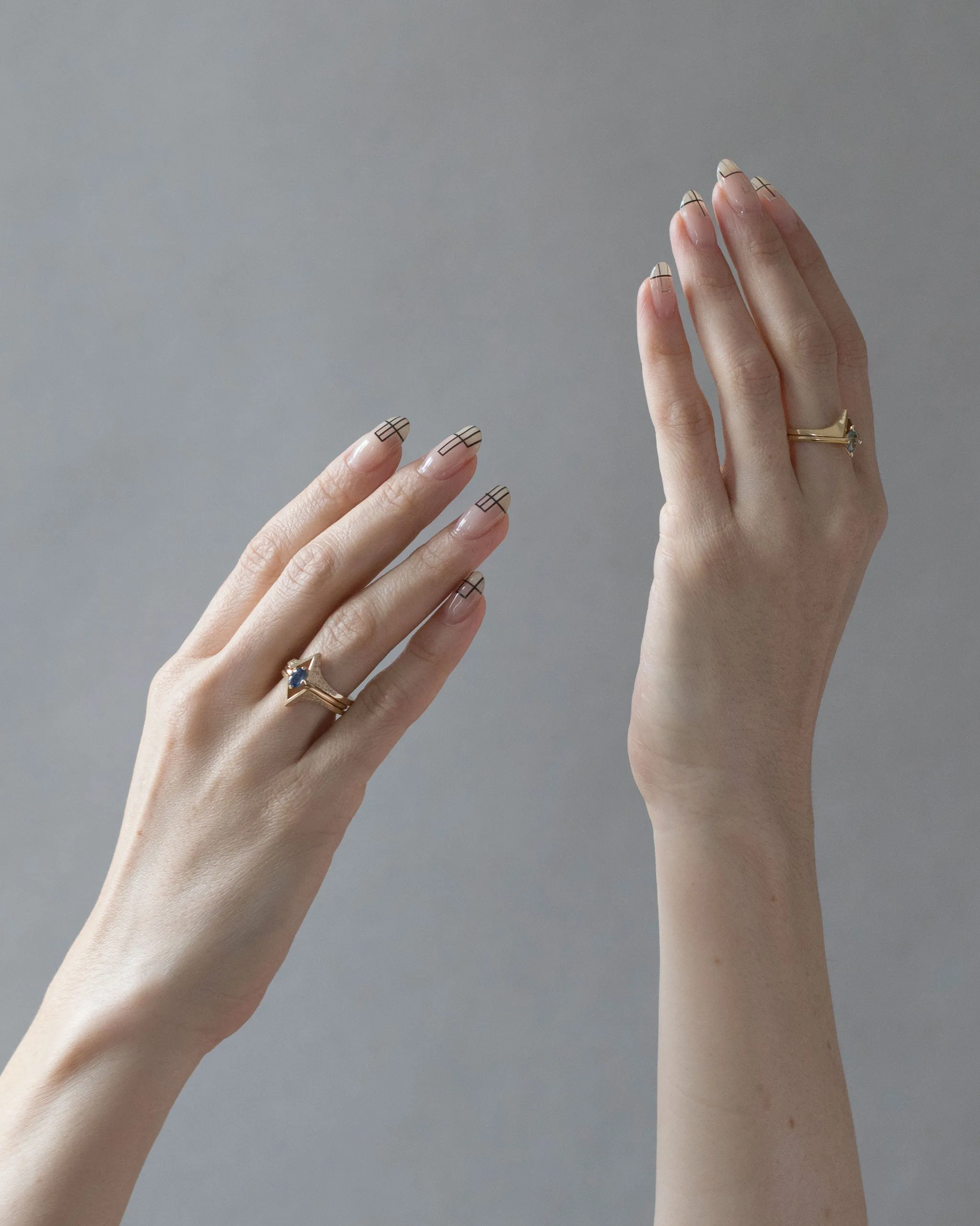 Minimalist Arc + Spire Pavé Ring Set sold by Bliss Lau product image thumbnail 4